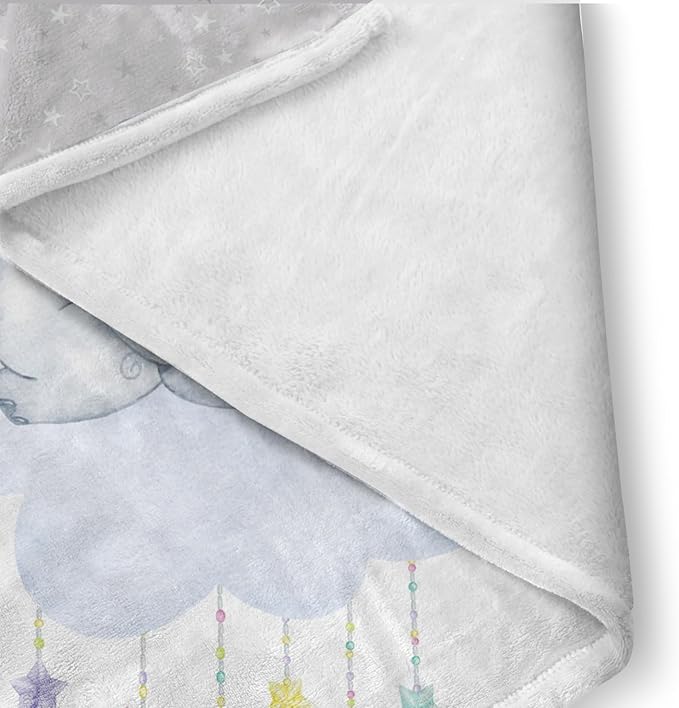 Custom Crib Bedding Set - Elephant Design Personalized Name Baby Nursery Bedding 3 Pcs Set - Chic Soft Blanket, Sheet, Pillowcase for Newborns Boys Girls Gifts Color05