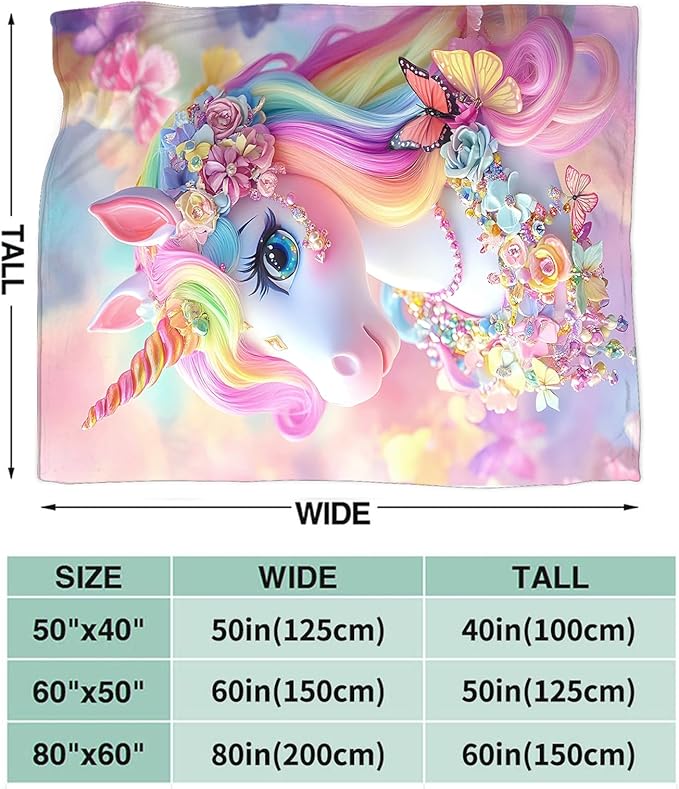 Tijuboni Pink Unicorn Throw Blanket Unicorn Gifts for Girls Women Boys Men Kids Adults Soft Flannel Fleece Blanket for Couch Sofa Bed Home Decor 50"x60"