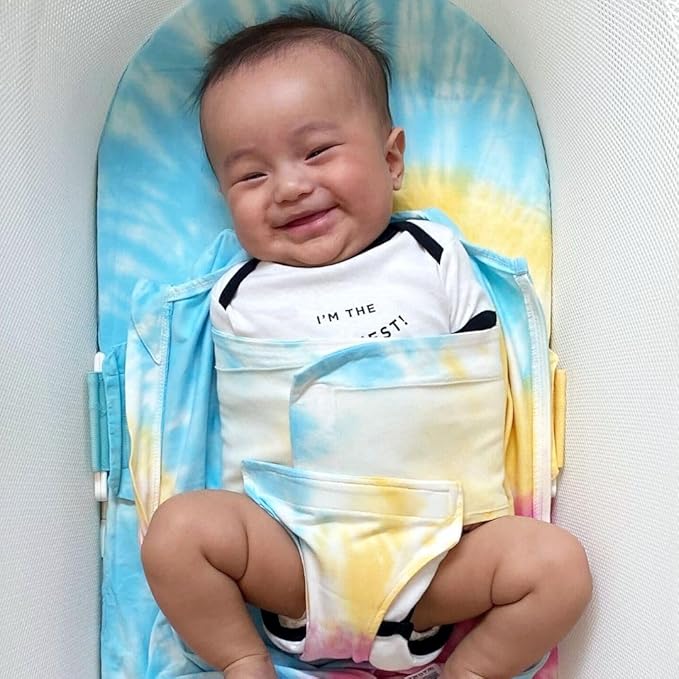 Happiest Baby SNOO Bassinet Fitted Sheet - 100% Organic Cotton Nursery Bedding - Fits SNOO Sleeper Crib Mattress (Tie Dye Rainbow)