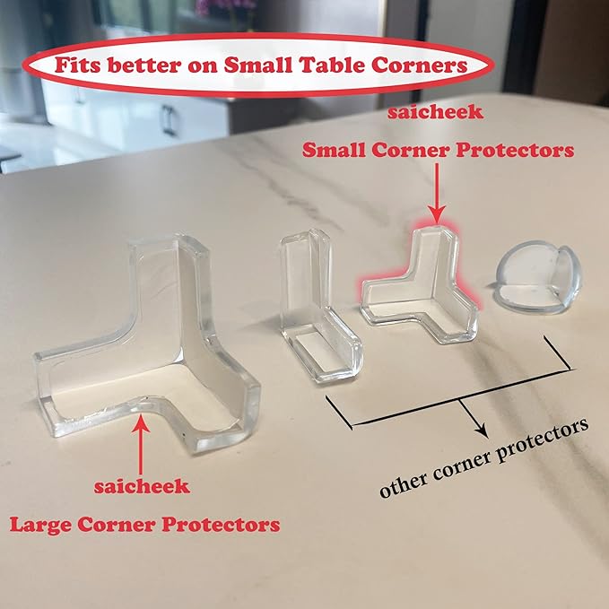 12Pcs Small(Length: 1.4inch) Silicone Corner Protector Baby Proofing,Table Corner Protectors for Baby,Strong Adhesive T Shaped Baby Head Protector Table Corner Protectors for Furniture (12)