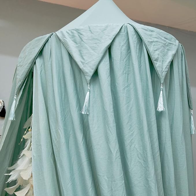 Bed Canopy for Girls, Kids Bed Curtain Bed Room Decor Hanging House Castle Reading Nook Dream Tent Full Queen Size(Green)
