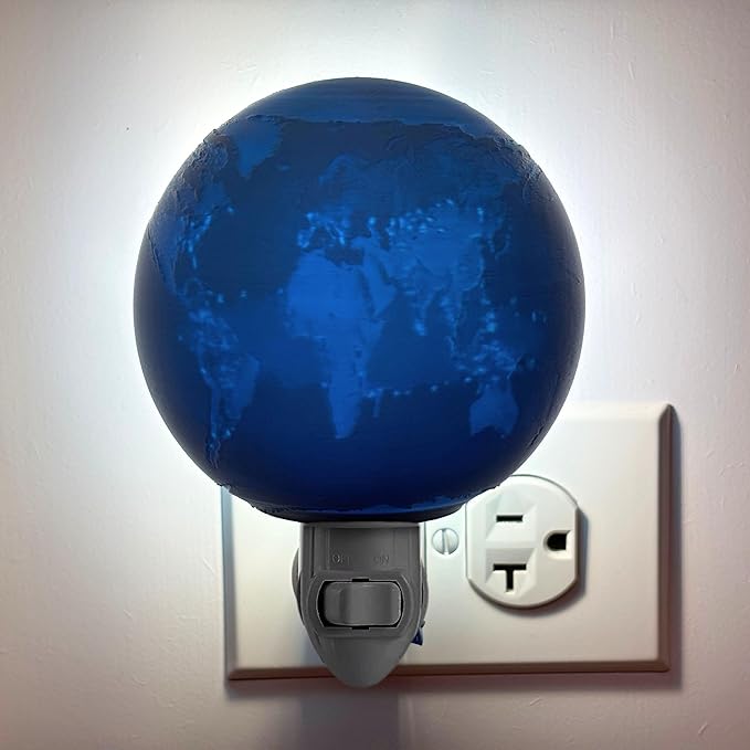 Earth Night Lights | 4" Earth Night Lamp LED Light | 3D Solar System NightLight, Planet Home Décor, Space Nursery, Globe Lamp Kids Room, Space Gift, Birthday Gifts, Bedroom Decorations