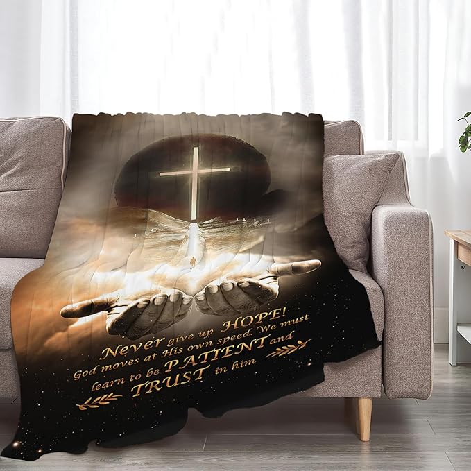 Tijuboni Christian Throw Blanket God Religious Gifts for Women Men Girls Boys Kids Adults Soft Flannel Fleece Blanket for Couch Sofa Bed Home Decor 40"x50"