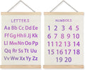 Supwhd Classroom Wall Decor, Numbers and Alphabet Educational Wall Art Poster, Alphabet ABC Numbers from 1 to 20 Poster Wall Decor for Toddler Kids Room Playroom Classroom, 12x16 Set of 2（Purple）