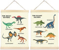 Hiuwevt Educational Dinosaur Poster Hanger Frame, Dinosaur Room Decor for Boys, Dinosaurs Boys Room Wall Art Decor for Classroom Kids Room Nursery Playroom Home, 12x16 Inch Set of 2