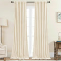 StangH Light Dimming Ivory White Curtains Super Soft Velvet Back Tab Thermal Insulated Privacy Drapes for Bedroom/Kids Room Heavy Doorway Room Dividers, W42 x L96, 2 Panels