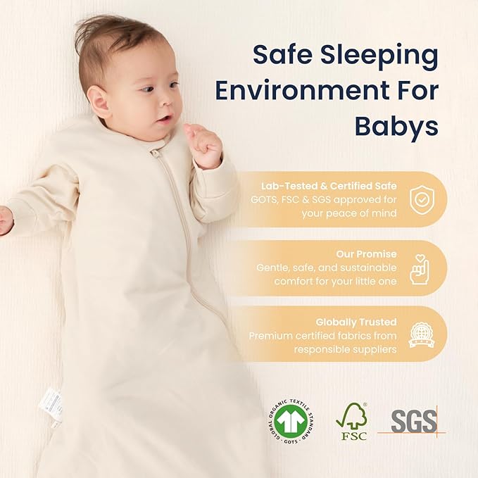 Unisex Sleeping Bag for Babies and Toddlers 1.0 Tog Sleep Sack 18-36 Months, Newborn Sleep Sack, Wearable Blanket Baby, One Piece Long Sleeves, Gifts for Baby