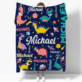 Dinosaur Lover Personalized Blanket with Custom Baby Dinosaur Custom Name Flannel Blanket Soft Throw Meaningful Gift for Toddlers Girls Boys Kids Pets 50 * 40" S for Kid