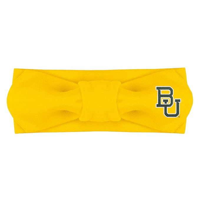 Creative Knitwear Baylor Bears Infant Girls Gold Solid Hair Knot Headband Embroidered Logo - Size Newborn - 4T