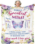 Mimi Gifts for Grandma Blanket, Birthday Gifts for Grandma, Soft Blanket for Grandmother from Grandkids, Grandmother Gift for Christmas Thanksgiving, Mimi Throw Blanket 60“x 50”