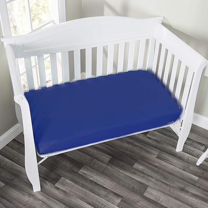 Everyday Kids 2 Pack Fitted Boys Crib Sheet, 100% Soft Breathable Microfiber Baby Sheet, Fits Standard Size Crib Mattress 28in x 52in, Nursery Sheet - Rescue/Blue