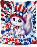 Personalized Girls Blanket Gifts Cat Blankets for Teens, Women - 50" x 60" Soft Cozy Flannel Cat Lovers Throws Stuff for Couch, Sofa & Bed