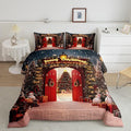 Feelyou Merry Christmas Bedding Set for Kids Boys Girls Toddler Size Christmas Tree and Snowman Comforter Set Ultra Soft Comforter Snowflake Duvet Quilt Bedroom Decor Decorations Quilt