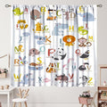 Kids Alphabet Curtains Funny Cartoon Educational Learning Cute Animal Zebra Curtain with Rod Pocket for Bedroom Living Room Decor Drapes Window Treatments 2 Panels Set 52" W X 84" L