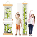 Personalized Name Height Chart for Kids, Kids Growth Chart for Wall, 59" X 7.9" Canvas Removable Height Chart Measuring Ruler for Kids & Baby(Painted Bamboo and Panda）