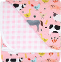 Little Sleepies Cloud Blanket, Soft Viscose from Bamboo Toddler & Baby Blanket for Boys & Girls, Lightweight, Perfect for Hot Sleepers, 50" x 50", Large (Pink Farm Animals)