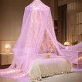 Bed Canopy with Lights, Bed Canopy for Girls Princess with Luminous Stars, Canopy Bed Curtains for Twin to King Size Bed, Baby Kids Adult Indoor Decor Bedroom Reading Nook Outdoor Camping,Purple