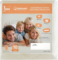 Lofe Organic Cotton Queen Mattres Protectors - Top&Side 100% Waterproof Mattress Protectors, Breathable Organic Mattress Protector, Noiseless Queen Mattress Protector Waterproof 80x60x17 in