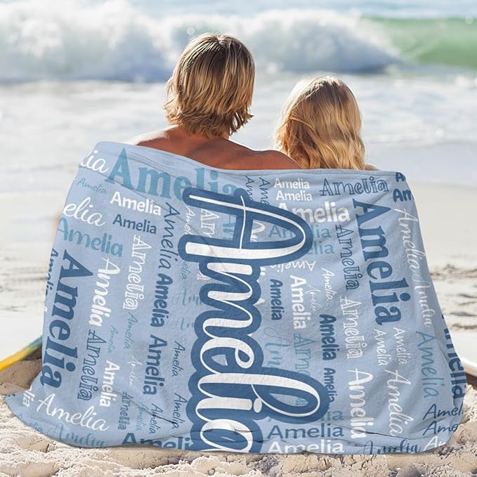 Dr.TOUGH Personalized Blanket for Adult Kids with Name Customized Blankets Personalized Throw Blanket for Christmas Birthday Gifts