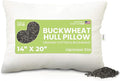 Bean Products 14" x 20" Japanese Bed Pillow for Sleeping – Organic Buckwheat Fill with Organic Cotton Fabric, Soft Head Pillow – Eco-Friendly, Breathable, and Durable Sleep Aid, Made in The USA