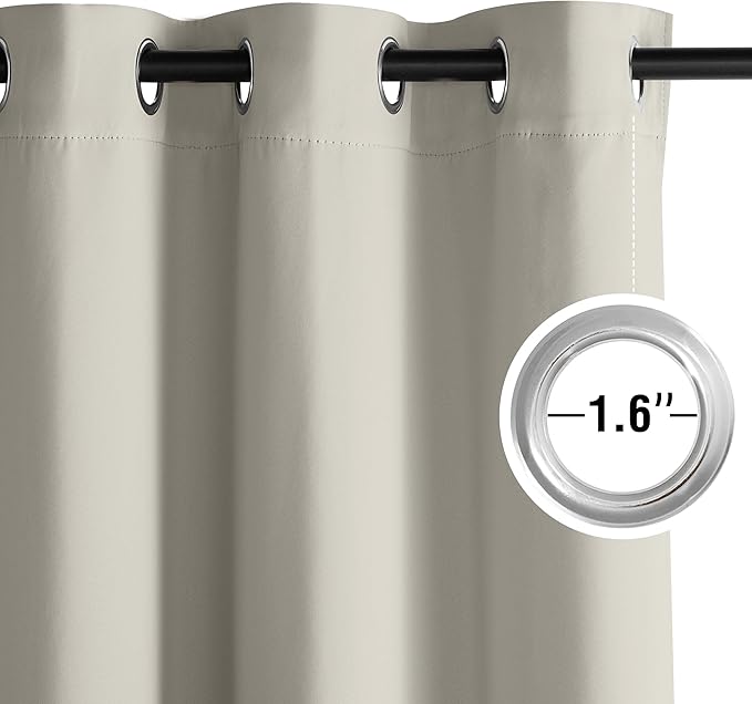 NICETOWN Living Room Curtains 84 inches Long 2 Panels, Natural Thermal Grommet Curtains for Living Room, Noise Reducing Privacy Window Treatment Shades for Bedroom, Laundry Patio, W52