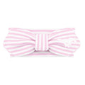 Creative Knitwear SMU Mustangs Infant Girls Pink/White Striped Hair Knot Headband Embroidered Logo - Size Newborn - 4T