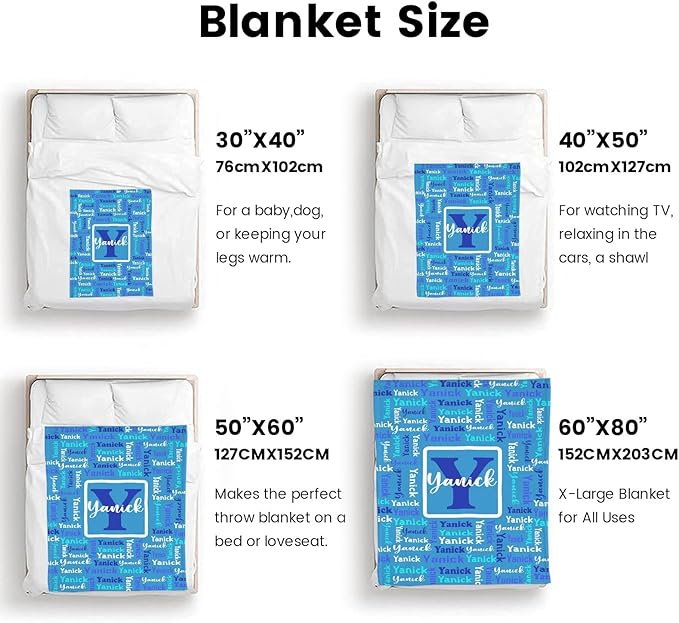 Dr.TOUGH Name Blanket Personalized Blanket for Adult Kids Flannel Customized Personalized Blankets and Throws
