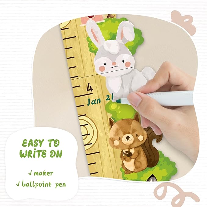 Personalized Name Growth Chart for Wall, Forest Animal Stack Wooden Height Chart, Boy Girls Height Chart Growth Measuring Ruler, Christmas Birthday Gift for Boys and Girls