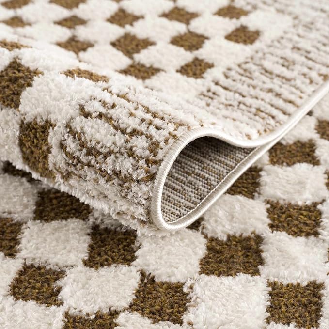 Hauteloom Leryn Living Room, Bedroom Area Rug - Farmhouse - High Pile - Bone - 9'2" x 12'