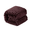 NTBAY Plush Flannel Oversized Baby Blanket, 50X60 Inches Soft and Warm Toddler Blanket with Striped Texture Nursery Bed Blanket for Stroller, Crib, Travel, Baby Gift, 50"x60", Brown