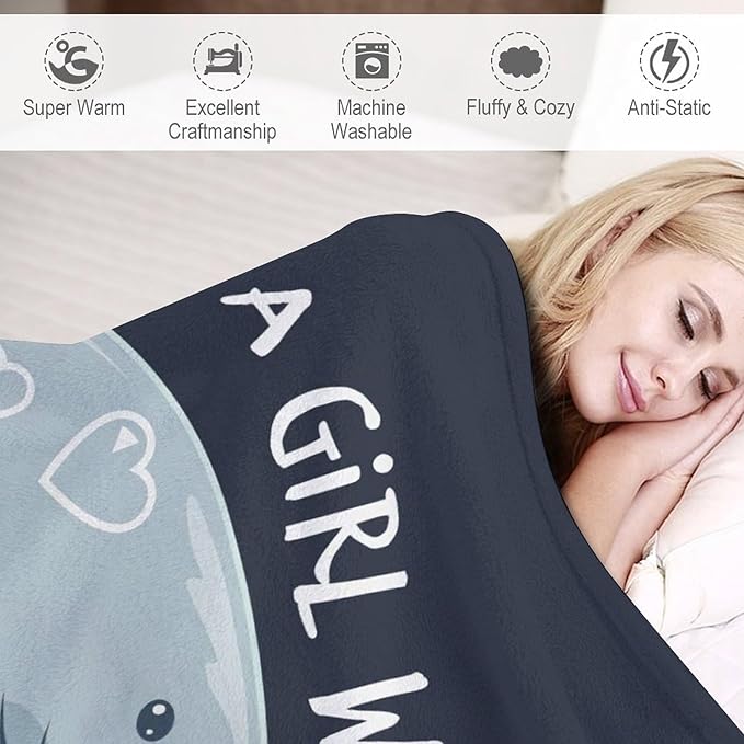 Just A Girl Who Loves Manatees Blanket Manatees Gifts for Girls Boys Woman Kids Lover Ocean Throw Blankets Soft Blanket Warm Fleece Flannel Plush Blankets for Bed Sofa Couch 40"x50"