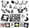 High Contrast Baby Toys for Newborn, Black and White Baby Toys, Newborn Toys 3 Months Brain Development with Car Seat Toys Hanging Rattle Toys (Classic Edition)