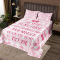 Manfei Pink Bowknot Kids Bedspread King Size,Cherry Star Daisy Flowers Princess Coverlet Set,Girls Women Room Decor,Bow Tie Geometric Plaids Quilted Coverlet,Cute Dreamy Bedding Quilt,2 Pillowcases