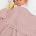 Baby Knit Blanket Soft Breathable Cotton Scallop Border Blankets Newborn Knitted Blanket Swaddle Blankets Gifts for Baby Newborn Toddler Shower Boy Girl New Mom Birthday Christmas RP 30x40