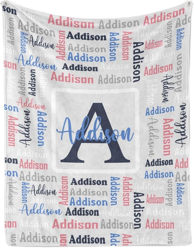 Dr.TOUGH Name Blanket Personalized Blanket for Adult Kids Flannel Customized Personalized Blankets and Throws