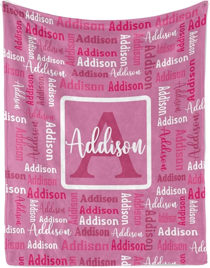 Dr.TOUGH Name Blanket Personalized Blanket for Adult Kids Flannel Customized Personalized Blankets and Throws