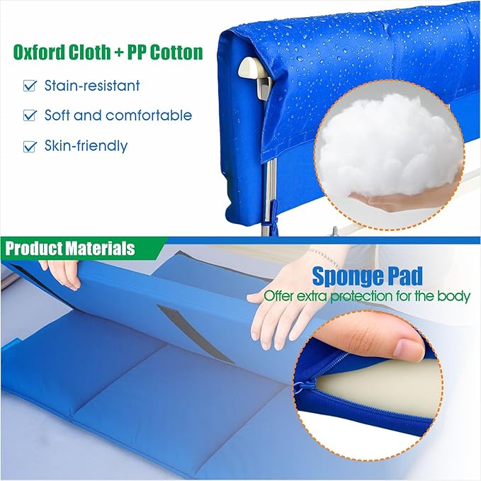 EDWERD Bed Rail Padding Cushion for Clinic & Home - Bedside Bumper Pads for Elderly Adults, Bed Fall Protector & Safety Guard, 31" L × 24" W × 1" H (2)
