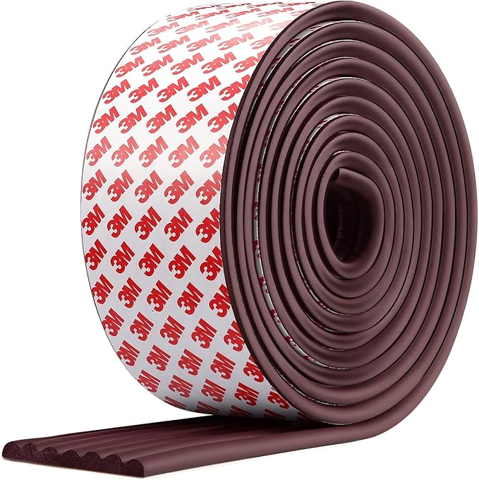 Upgrade Baby Proofing Edge Corner Protector, 16.4ft Edge Guards Padding with 3M Adhesive, Extra-Wide Soft Rubber Foam Padding, Furniture,Sharp Edge Safety Corner Edge Bumper Guard- Brown