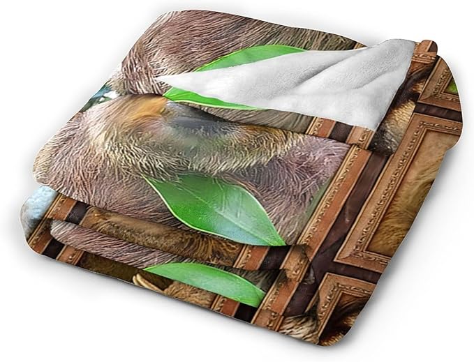 jerkboo Sloth Blanket Throws Sloth Gifts Sloth Throw Blanket for Women Men Kids Adults Soft Warm Cozy Fleece Blanket for Couch Sofa Bed 50""x40""