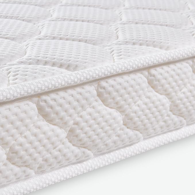 Dual-Sided Crib Mattress & Toddler Mattress – 52" x 27.6" x 5",100% Knitted Fabric, Moisture Absorbent & Breathable, Fits Standard Full-Size Cribs & Toddler Beds