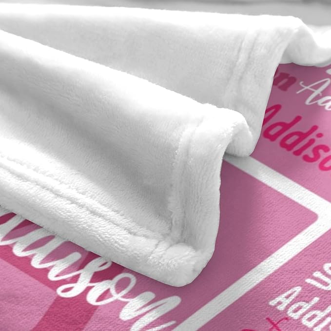 Dr.TOUGH Name Blanket Personalized Blanket for Adult Kids Flannel Customized Personalized Blankets and Throws