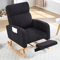 Rocking Chair Nursery, Nursing Rocking Chairs with Foot Rest for Mom Nursery, Rocker Glider Chair with High Backrest for Living Room, Bedroom, Black
