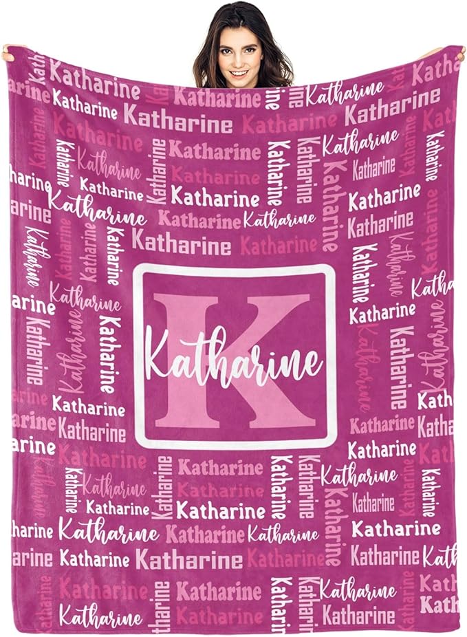 Dr.TOUGH Name Blanket Personalized Blanket for Adult Kids Flannel Customized Personalized Blankets and Throws
