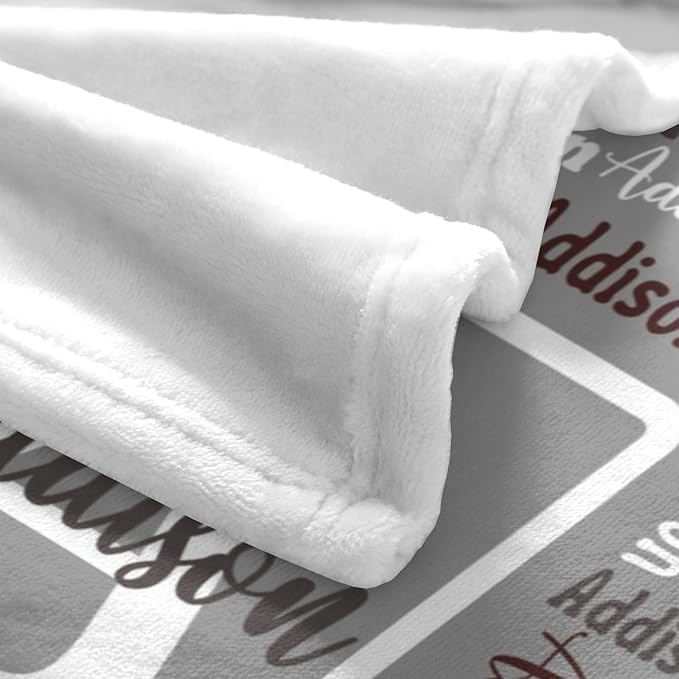 Dr.TOUGH Name Blanket Personalized Blanket for Adult Kids Flannel Customized Personalized Blankets and Throws