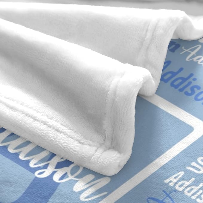 Dr.TOUGH Name Blanket Personalized Blanket for Adult Kids Flannel Customized Personalized Blankets and Throws