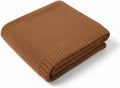 Baby Knit Blanket Soft Cotton Lightweight Newborn Blanket for Crib Stroller Toddler Nursery Shower Gift Cozy Breathable Travel Swaddle Wrap Mocha 30 x 40 Inches