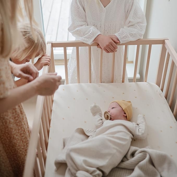 mushie Extra Soft Muslin Fitted MINI Crib Sheet | 24"x 38" (Sun)