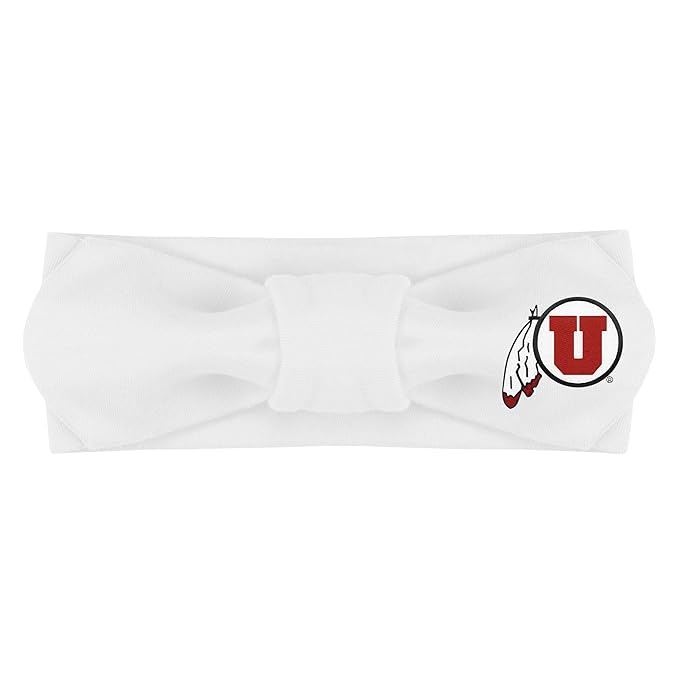 Creative Knitwear Utah Utes Infant Girls White Solid Hair Knot Headband Embroidered Logo - Size Newborn - 4T