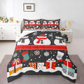 Feelyou Christmas Comforter Set Full Size Snowman Bedding Set for Kids Boys Girls Snowflake Duvet Quilt New Year Gift Bedroom Decor Microfiber 3 Pcs with 2 Pillow Cases