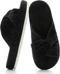 Chantomoo Slippers for Women Memory Foam House Bedroom Corduroy Bow Crossbands Slipper Shoes Comfy Trendy Gift Slippers